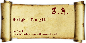 Bolyki Margit névjegykártya